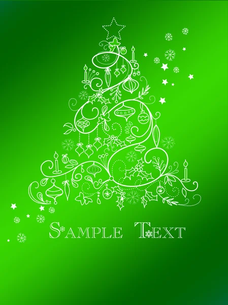 Tarjeta árbol de Navidad — Archivo Imágenes Vectoriales