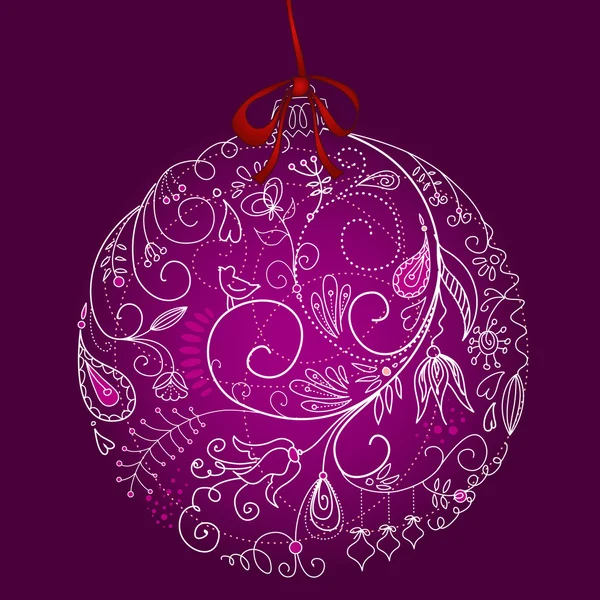 Karácsonyi illusztráció: labda. — Stock Vector