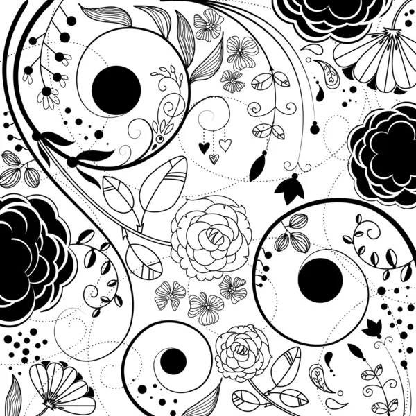 Floral fond dessiné à la main — Image vectorielle