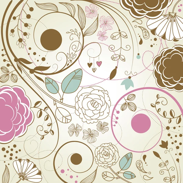 Fundo floral retro —  Vetores de Stock