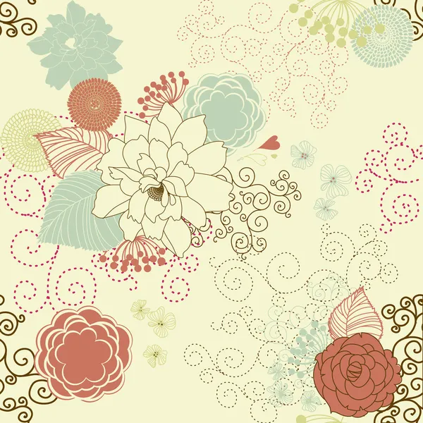 Fond floral rétro — Image vectorielle