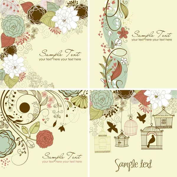 Cartes de souhaits floraux — Image vectorielle