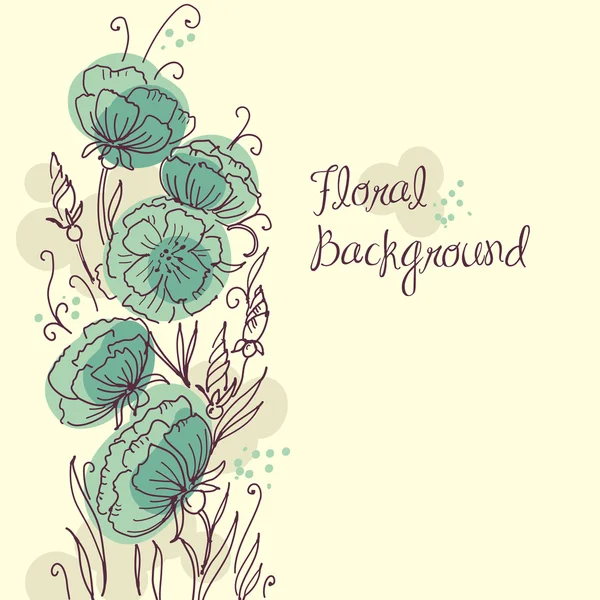 Fondo floral dibujado — Archivo Imágenes Vectoriales