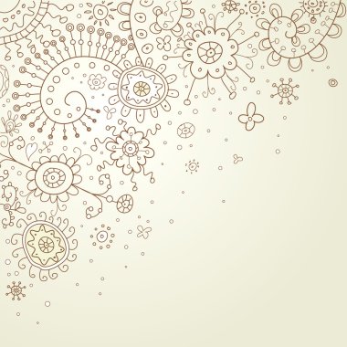 çiçekler el çizimi çizim