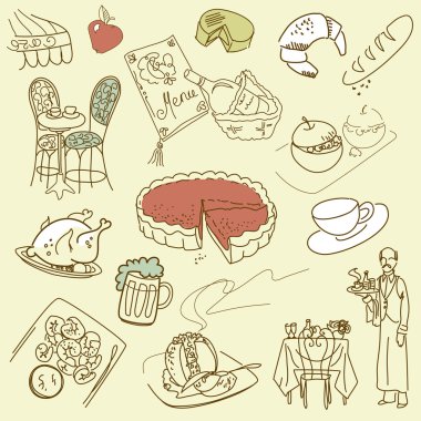 Gıda doodles.