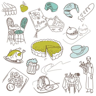 Gıda doodles.