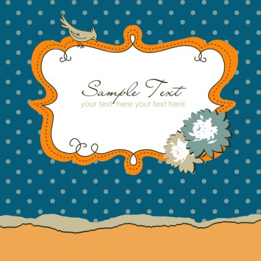 hand getrokken frame met een vogelelle çizilen çerçeve kuş