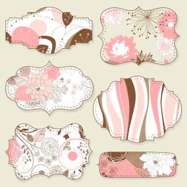 retro tarzı floral çerçeveler