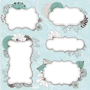 Floral çerçeveler vintage