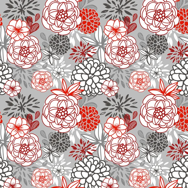 Noël floral sans couture — Image vectorielle