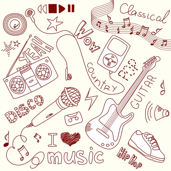 Musik doodles — Stock vektor