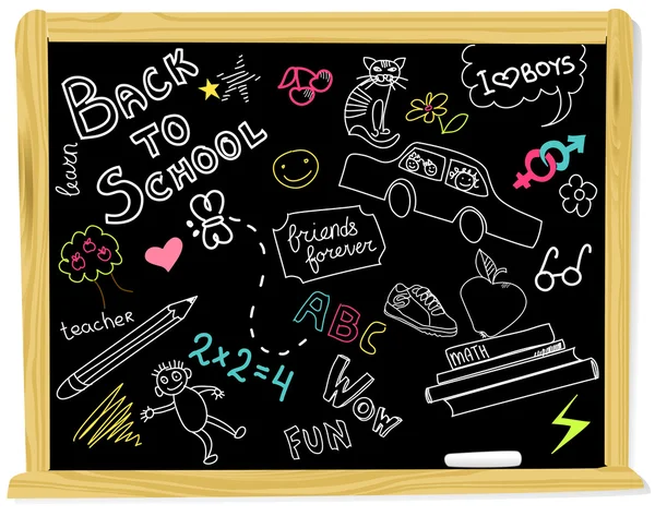 Blackboard Krabbels — Stockvector