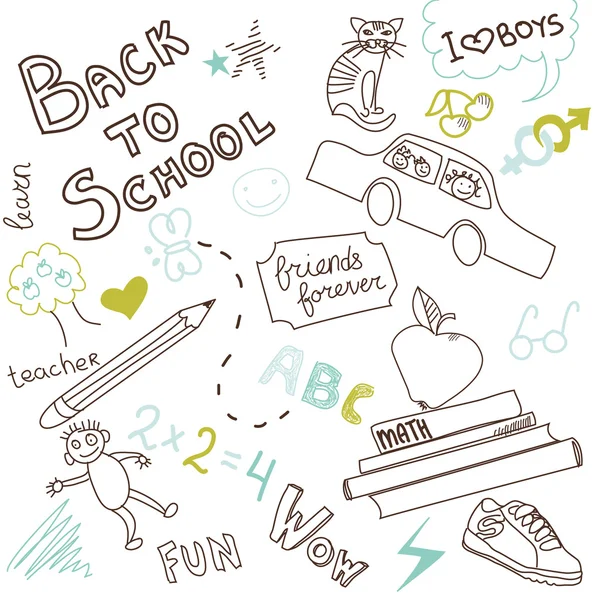 School doodles — Stockvector