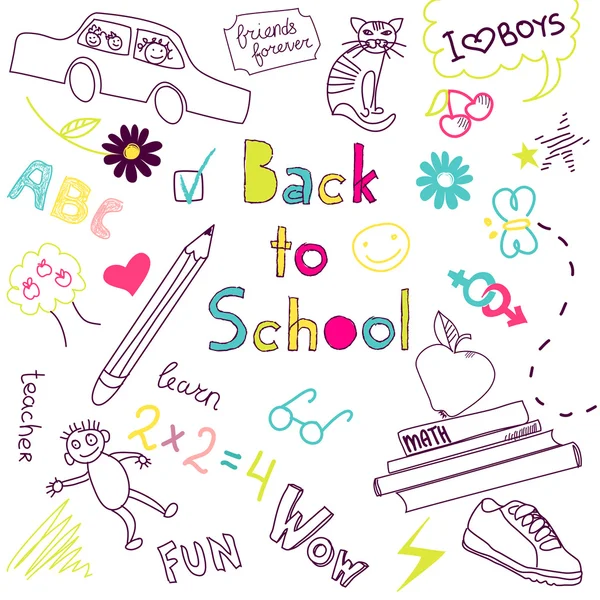 School doodles — Stockvector