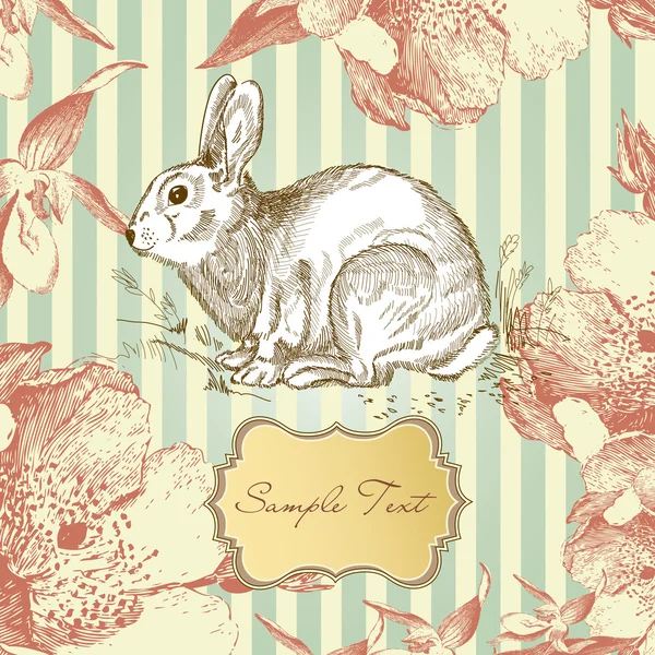 Vintage Easter rabbit — Stock Vector