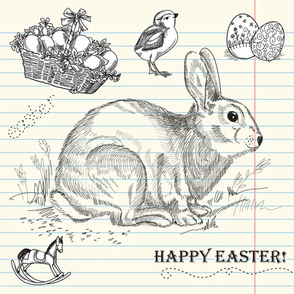 Vintage Easter rabbit — Stock Vector