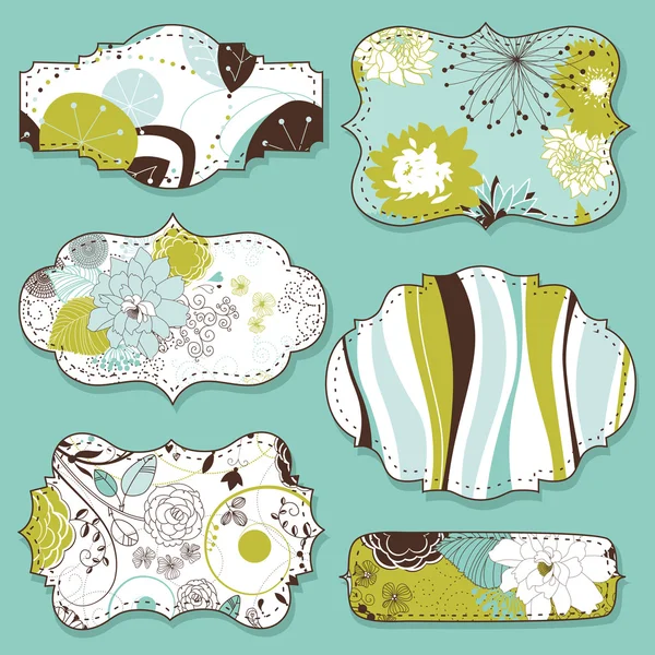 Retro floral çerçeveler