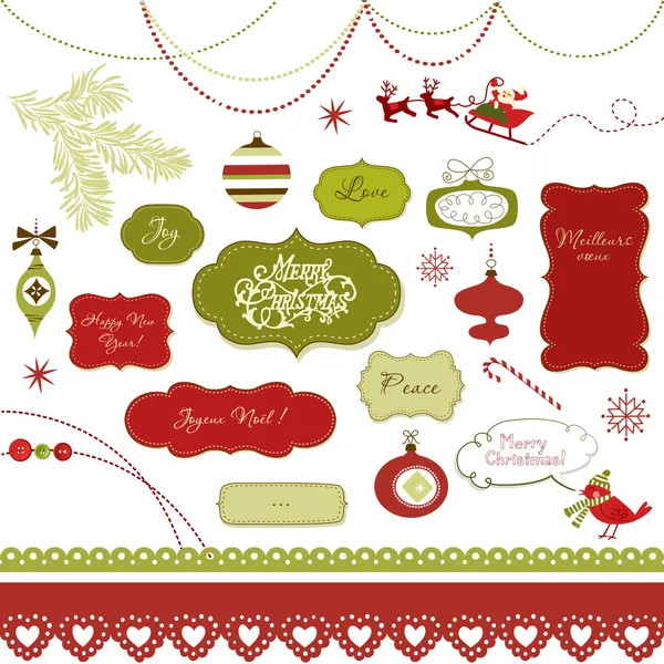 Natale elementi scrapbook — Vettoriale Stock