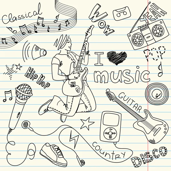 Music Doodles — Stock Illustration Music Doodles Vector Graphics