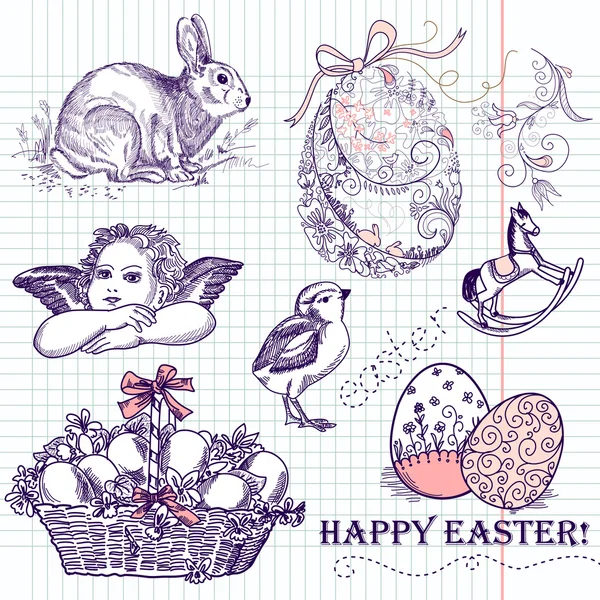Vintage Easter Set Royalty Free Stock Illustrations
