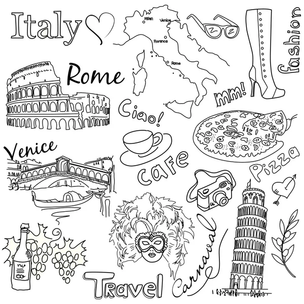 Turismo en Italia — Vector de stock