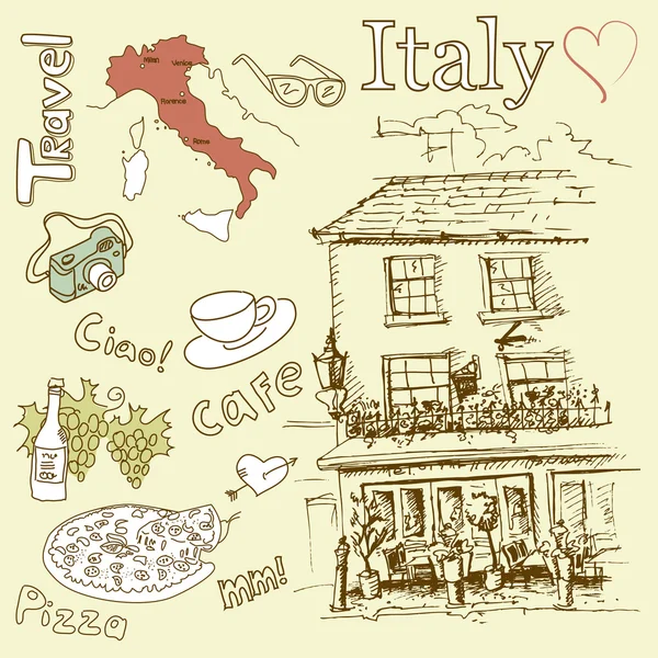 イタリアを愛します。 — ストックベクタ