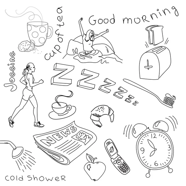 Monday morning doodles — Stock Vector