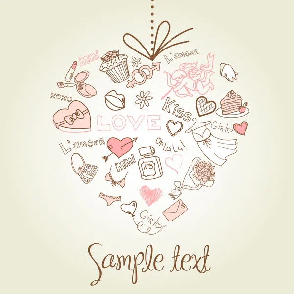 Valentine heart greeting card. — Stock Vector