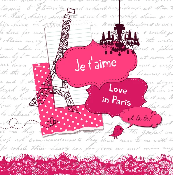 Amor con París — Vector de stock