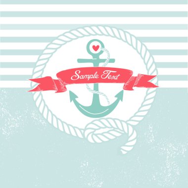 Nautical Background with anchor clipart