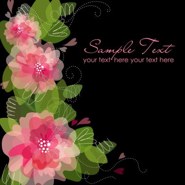 Çiçekli tebrik kartı.