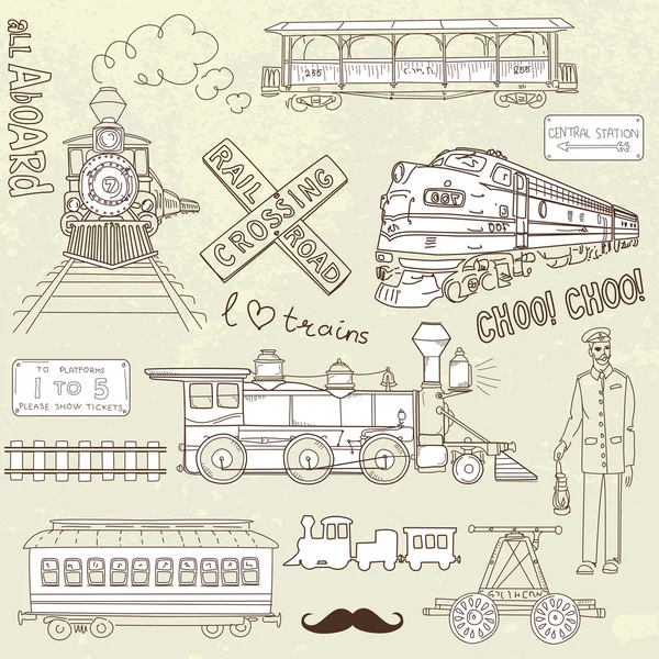 老式火车 — 图库矢量图片