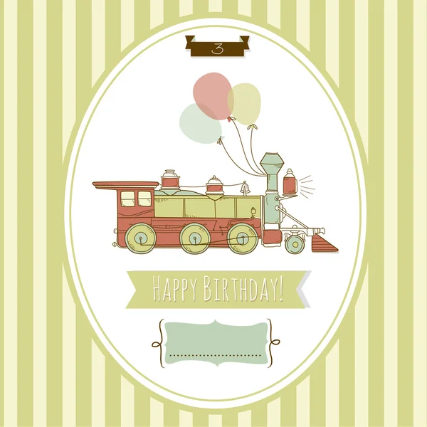 Train birthday card — Stock Vector