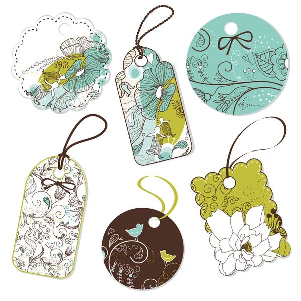 Collezione di carino Tags — Vettoriale Stock