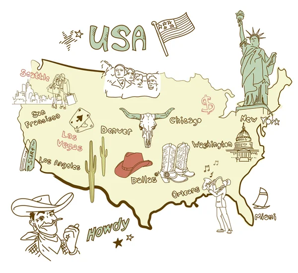 Map of America. — Stock Vector