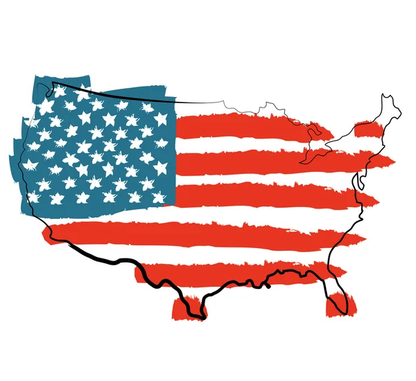 USA map with US flag — Stock Vector