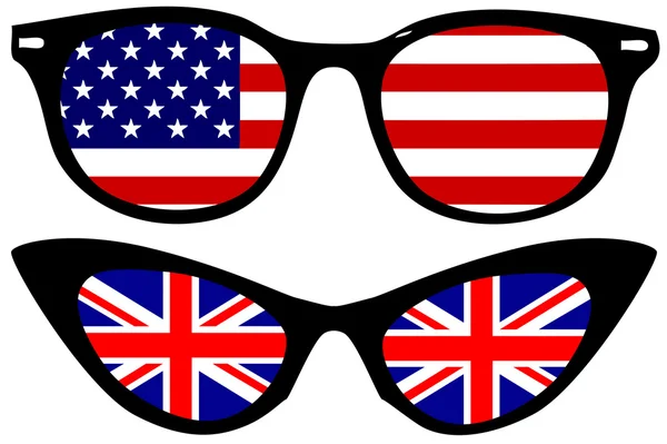 Amerikaanse en Britse vlaggen — Stockvector