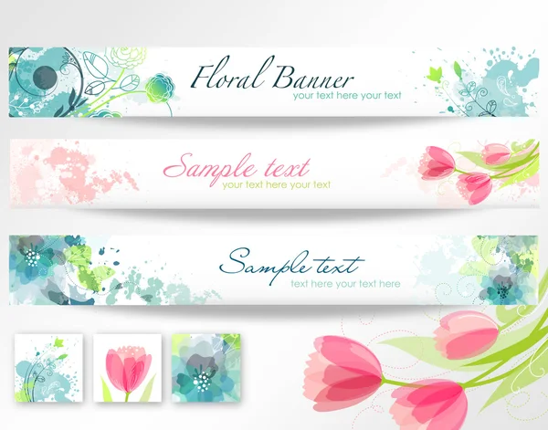 Floral headers — Stock Vector