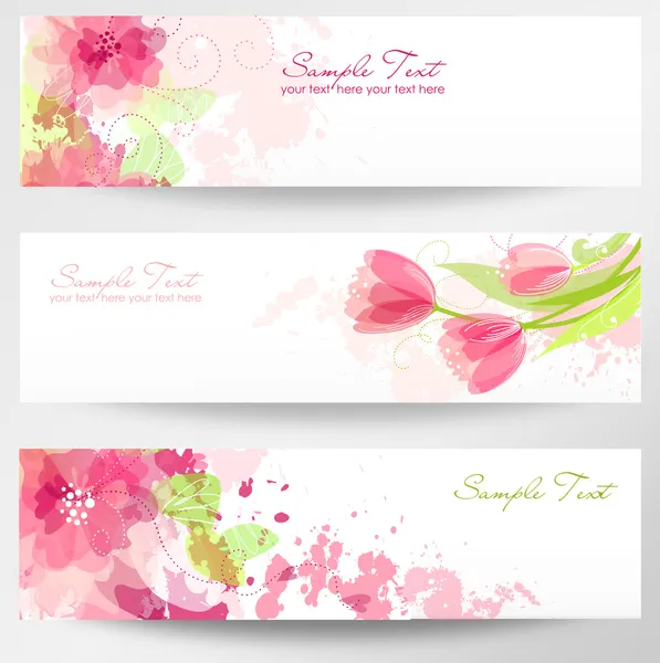 Floral headers — Stockvector