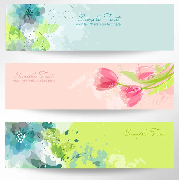 Floral headers — Stock Vector