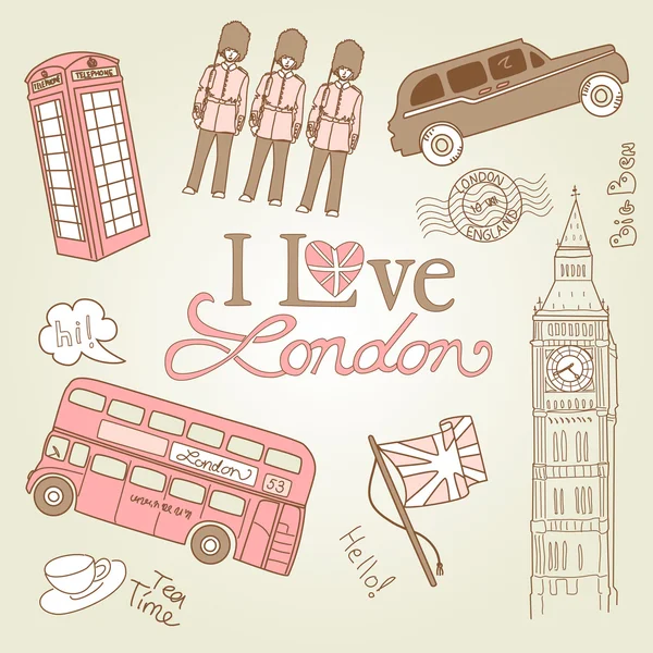 Garabatos de Londres — Vector de stock