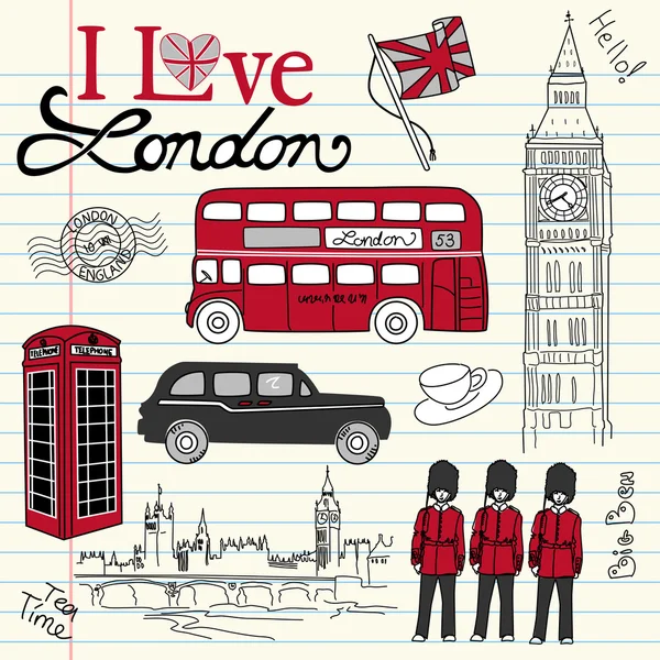 London doodles — Stock Vector