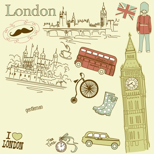 London doodles — Stock vektor