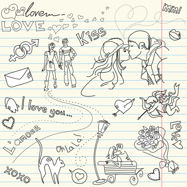 LOVE doodles — 图库矢量图片