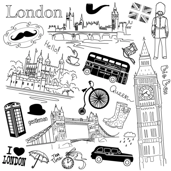 London doodles — Stock Vector