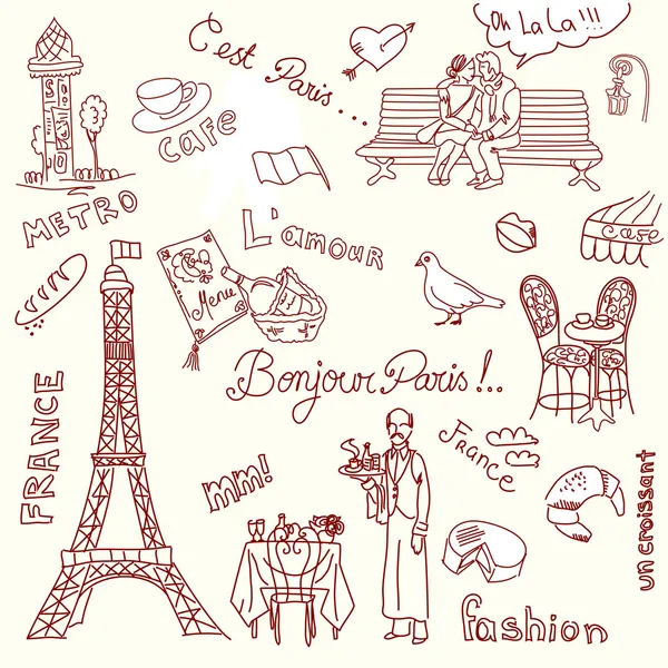 Paris doodles — Stock Vector