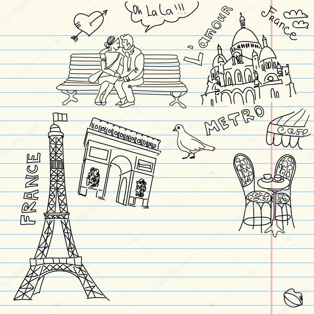 Love in paris doodles