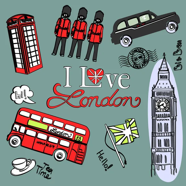 Garabatos de Londres — Vector de stock