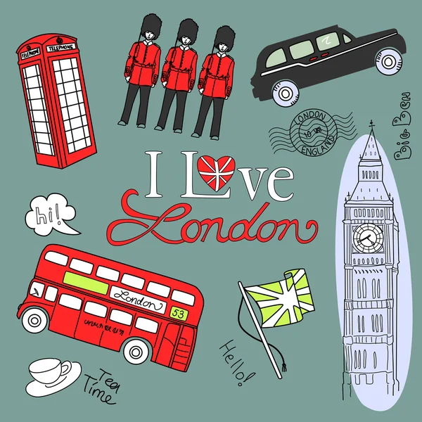 Londen doodles — Stockvector