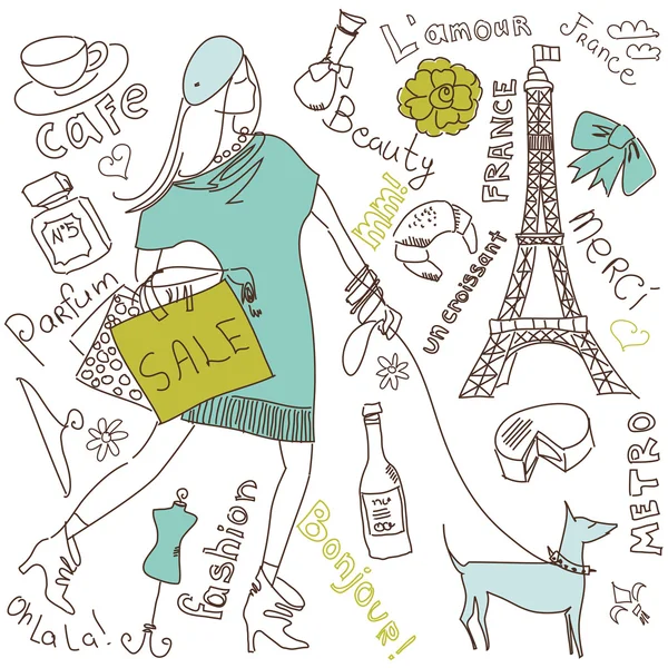 L'amour à Paris — Image vectorielle